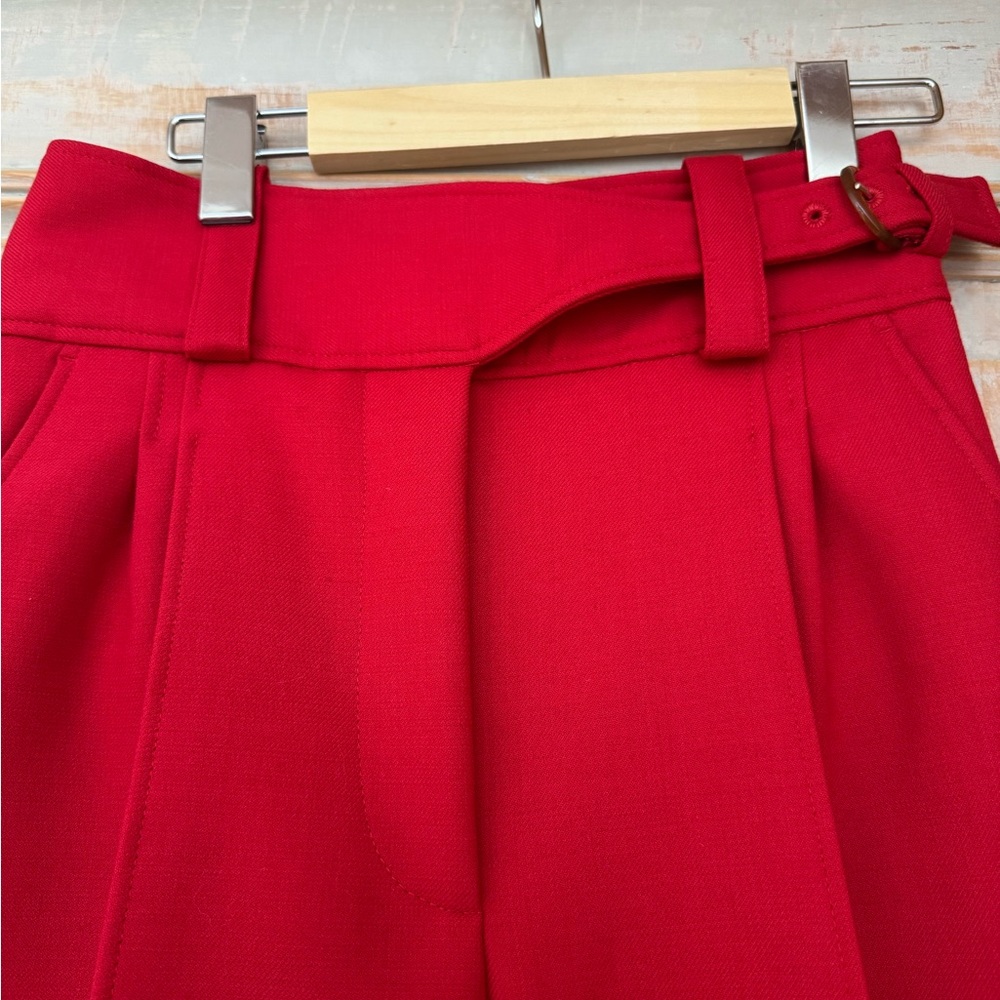 Sezane Red Straight Leg Pants. EUC only worn several times. Quality & Luxury!
